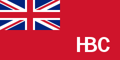 Drapeau original de la Compagnie de la Baie d'Hudson montrant son appartenance à l'Empire britannique