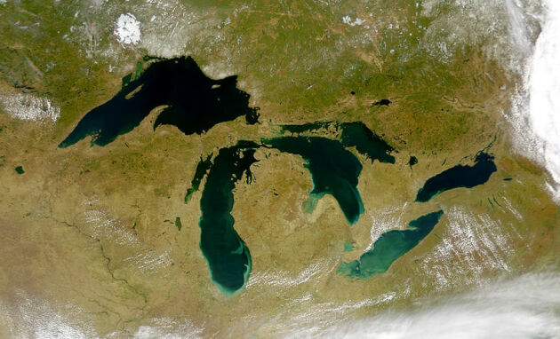 Photo satellite des Grands Lacs