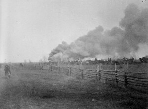 Photographie prise au début de la bataille de Batoche
